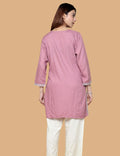 BABY PINK EMBROIDERED SHORT KURTI