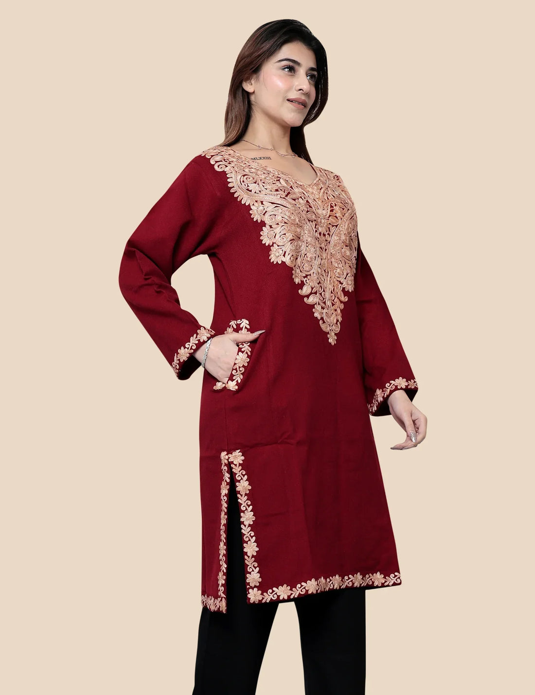 RED KASHMIRI PHIRAN FOR WOMEN