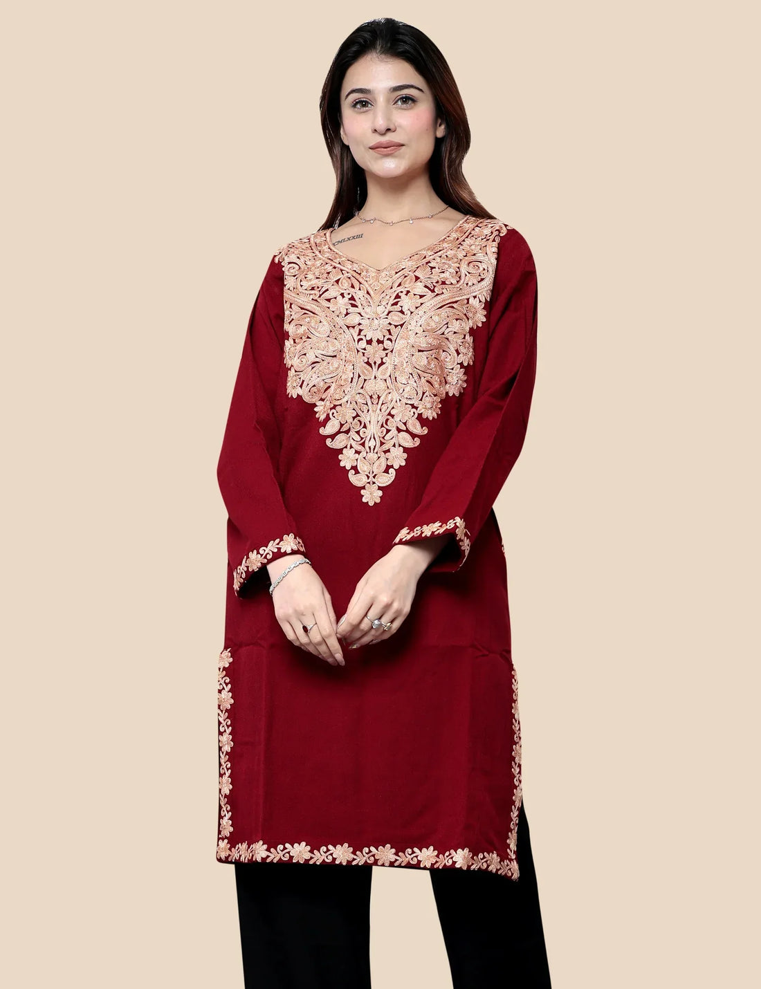 RED KASHMIRI PHIRAN FOR WOMEN