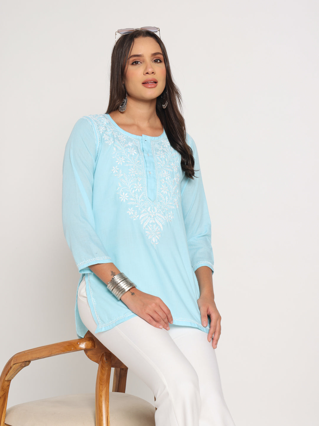 Sky Bloom Kurti