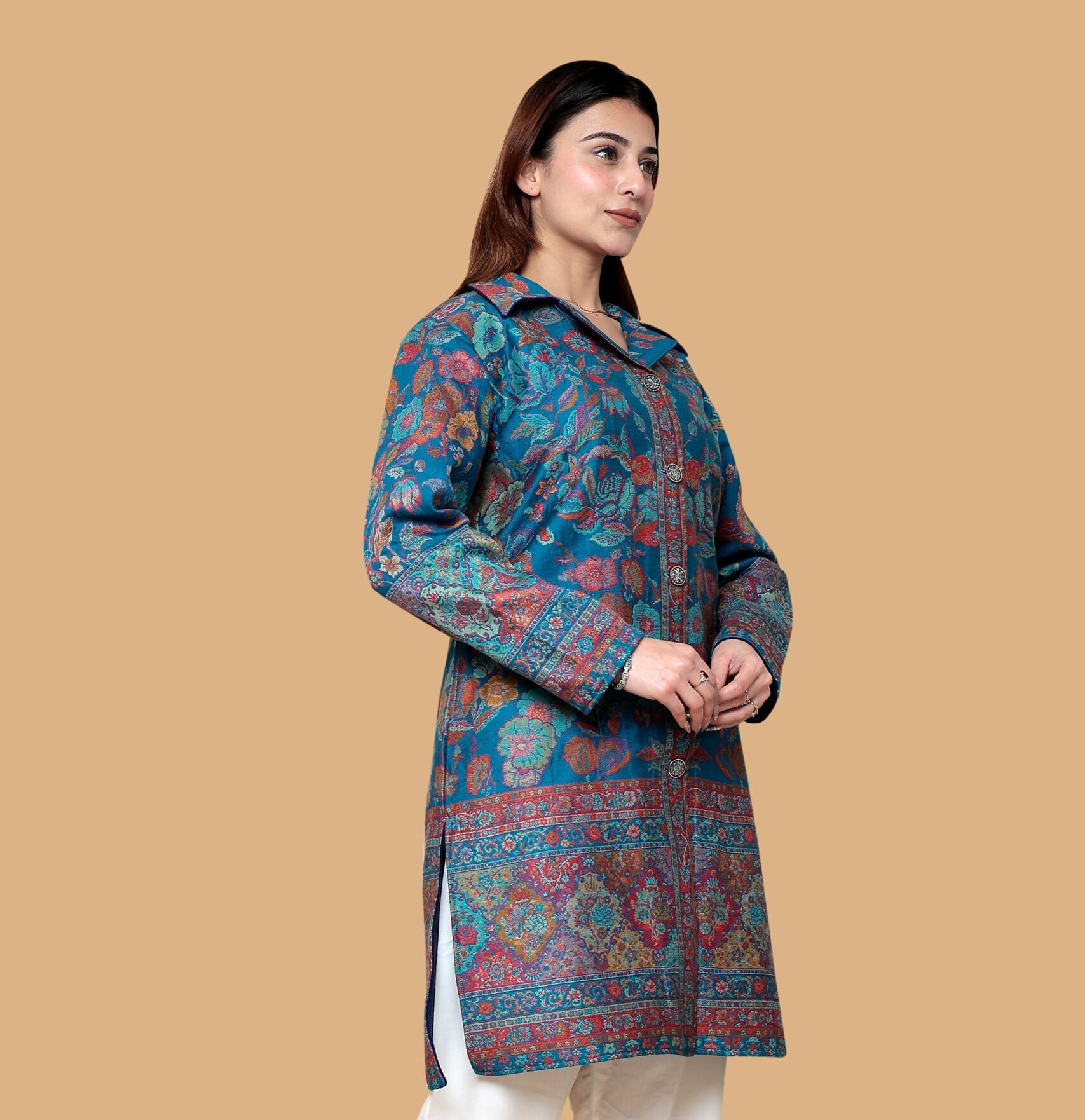 Ladies Indigo Blue Fur Coat
