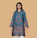 Ladies Indigo Blue Fur Coat