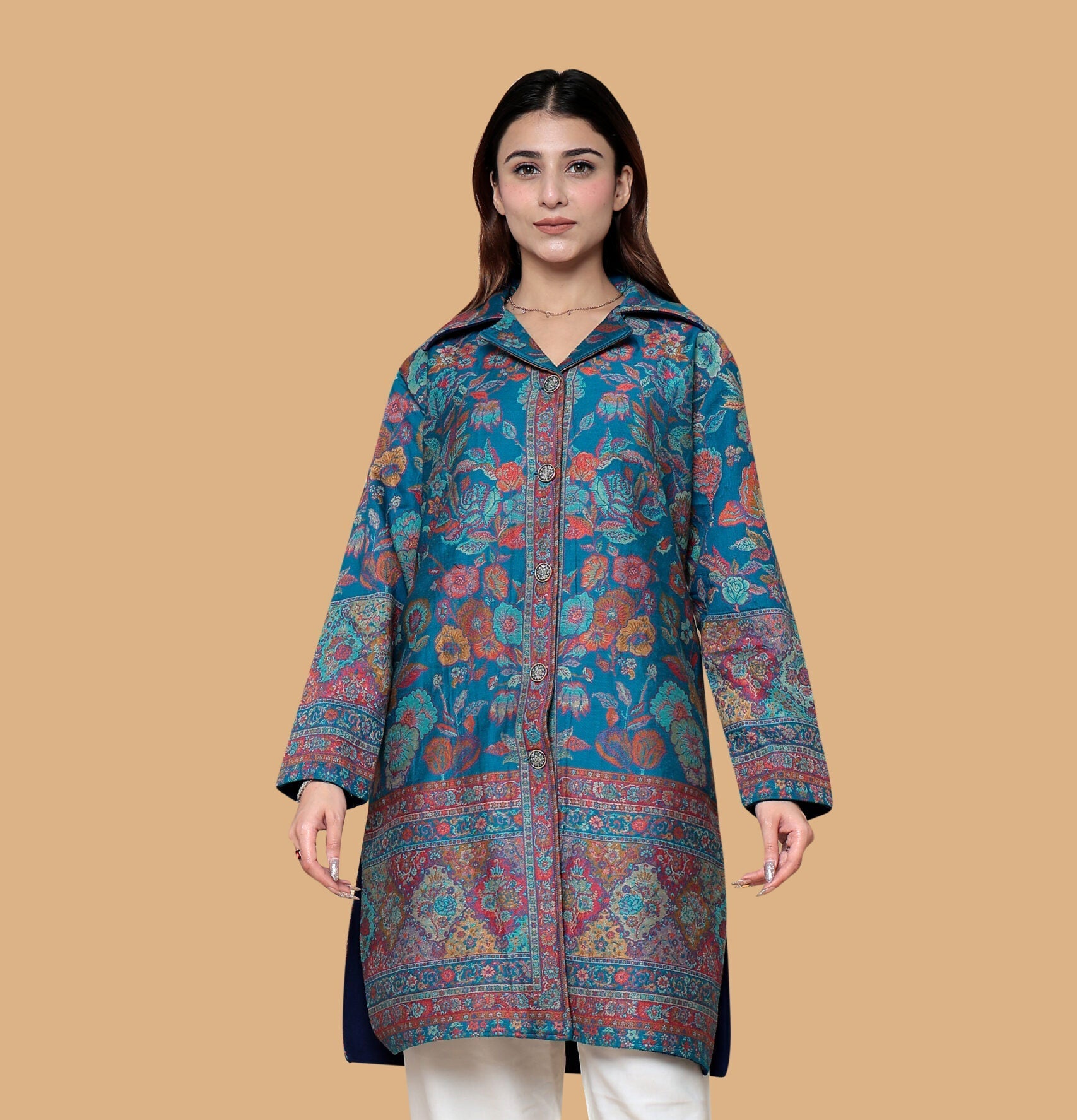 Ladies Indigo Blue Fur Coat