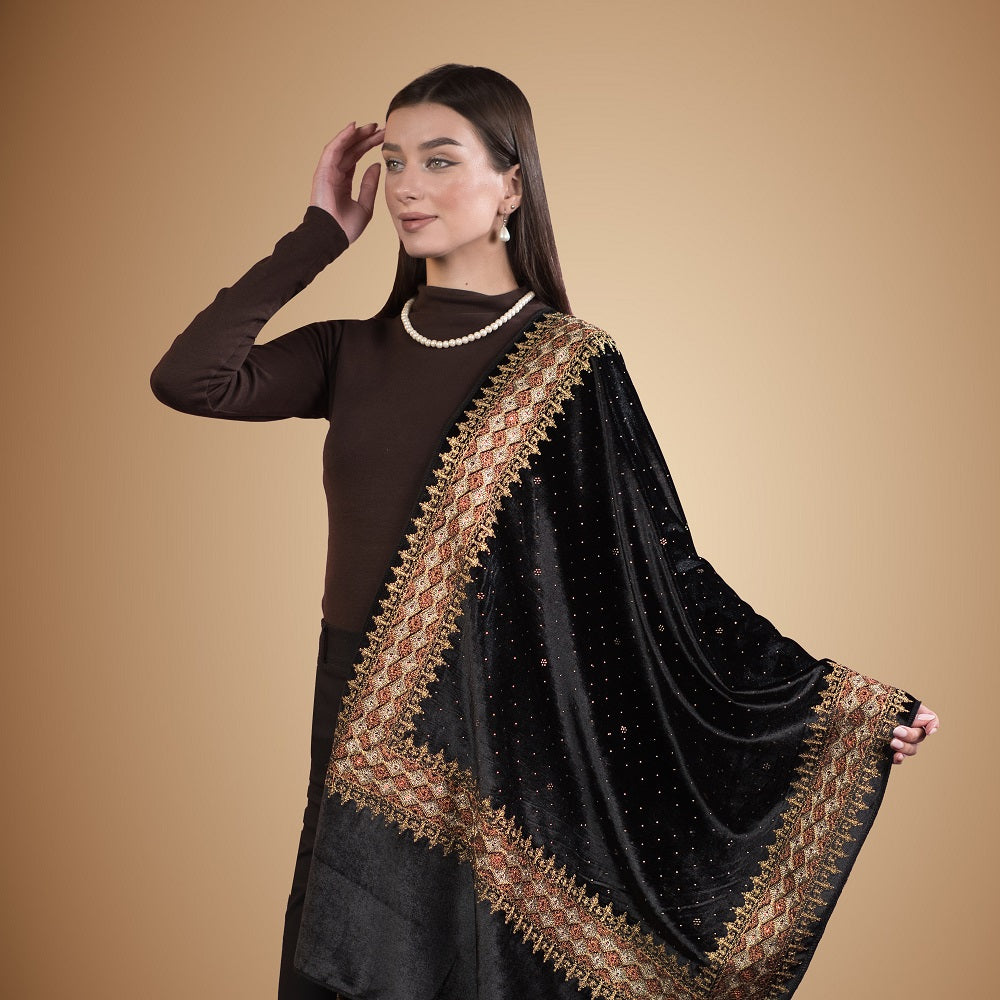 Noir Zardozi Wrap