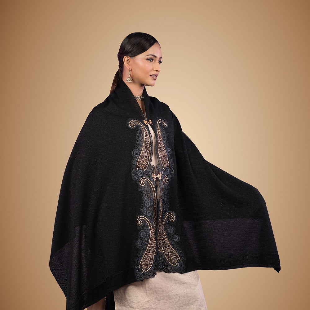 Doble Paisley Motif Cape