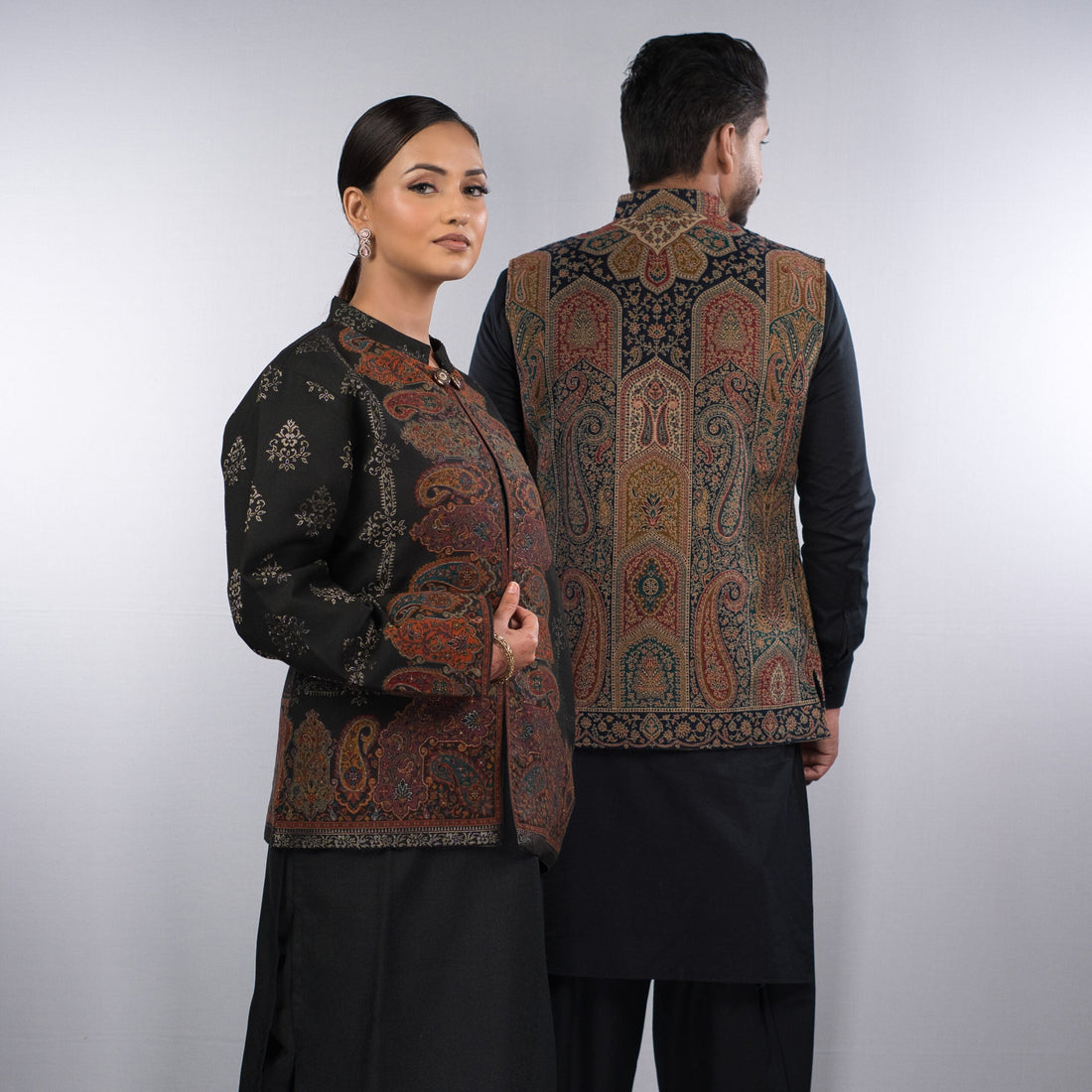 Shahi Zari Ladies Jacket & Kaani Nehru Mens Coat