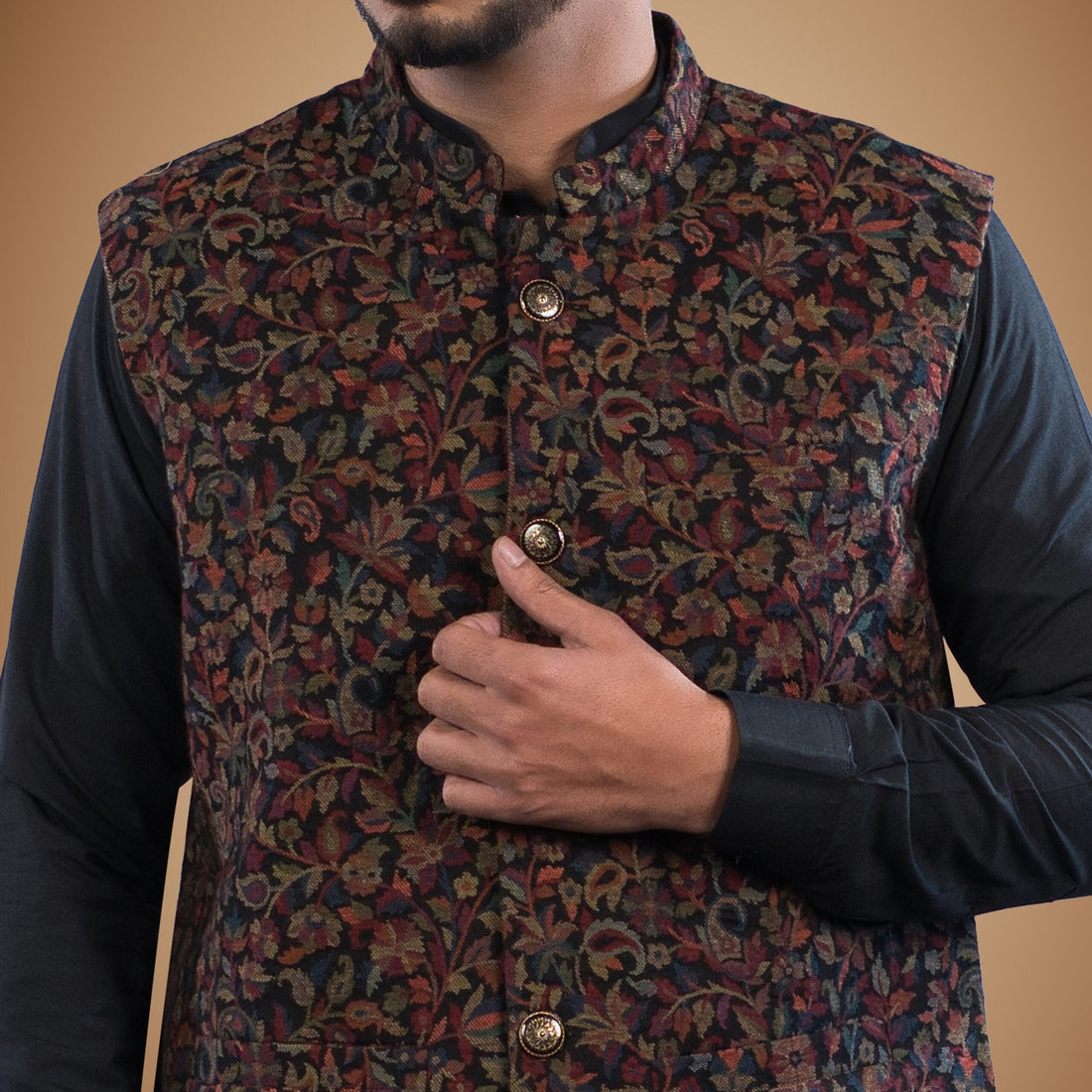 Pure Wool Paisley Motif Men's Vasket