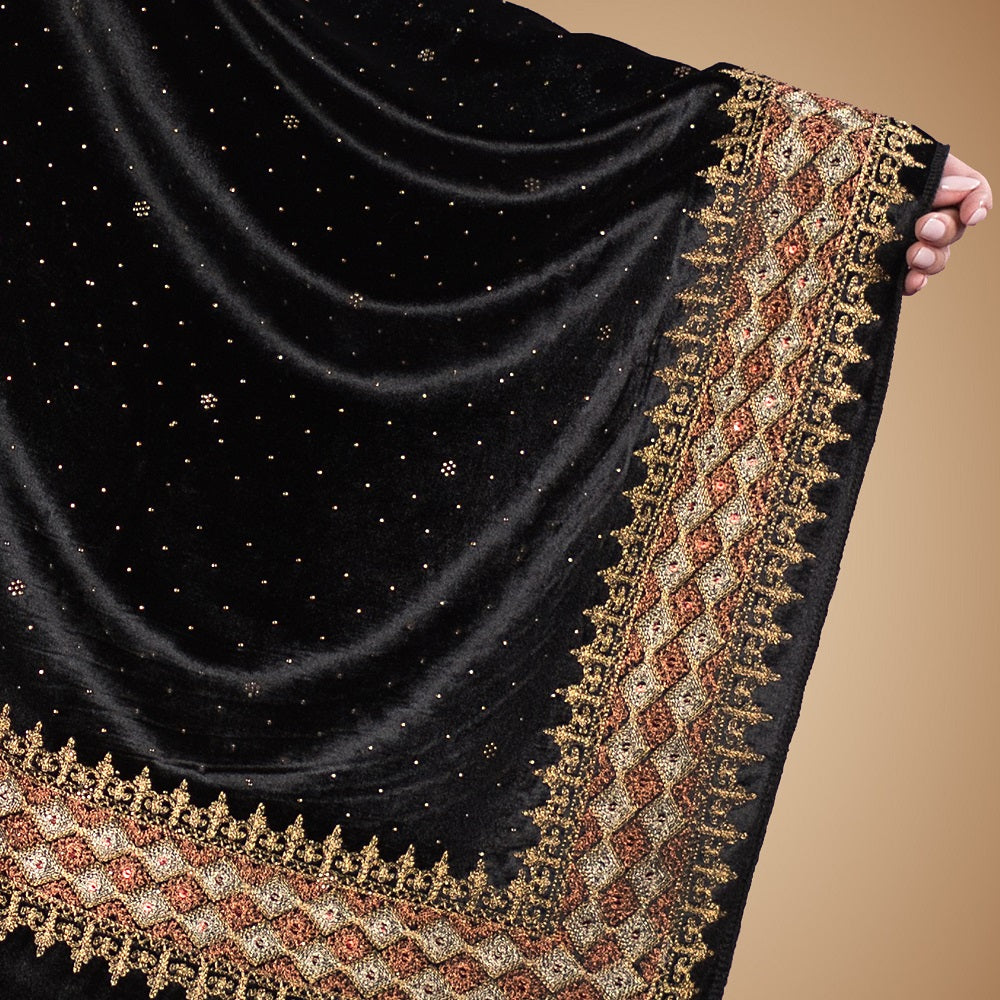 Noir Zardozi Wrap
